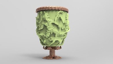 lycurgus cup - roman cage 3d british museum dichroic art scans replicas 3d print model - Mito3D