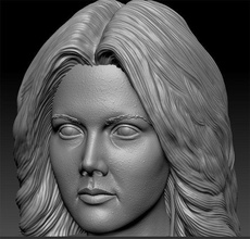 lynda carter actress art bust celebrity character female head human portrait sculpteo sculptures shapeways woman 3d print model - Mito3D