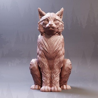 lince bosque animal salvaje naturaleza escultura esculpir estatuilla impresión 3d modelo Arte esculturas 3d print model - Mito3D