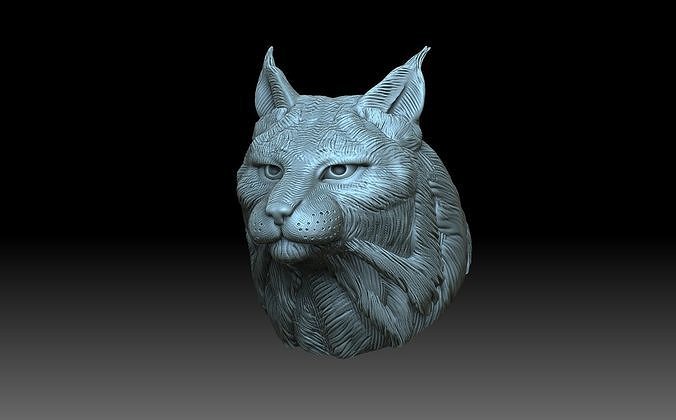 lynx head cat kitty figure figurine maikun zoo bobcat feline pussycat kitten tomcat animal art sculptures 3D print model - Mito3D