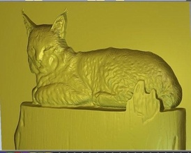 lynx rests animals cats altai pano model artcam cnc art sculptures 3d print model - Mito3D