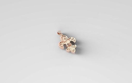 lys flower pendant jewelry gold printable jewel jewellery necklace pendants 3d print model - Mito3D
