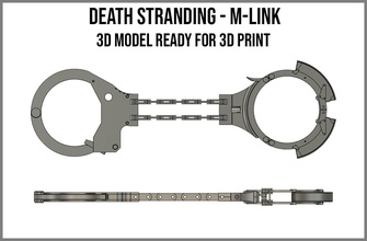 cufflinks - death stranding handcuffs kojima mlink m link sam porter brigies norman reeuds games toys 3d print model - Mito3D