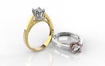 m1199002 compromiso anillo joyería joya lujo boda imprimible brillante diamante matrimonio oro romance platino 3d 3dmodel anillos plata 3d print model - Mito3D