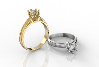 m1199007 Fidanzamento squillare gioielleria platino lusso splendente oro romanza argento stampabile gemma brillante diamante zaffiro rubino Smeraldo rinoceronte amore anelli 3d print model - Mito3D