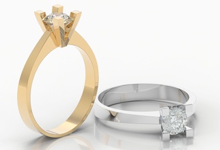 m1199008 Engagement Ring Gold Schmuck Silber druckbar Diamant Juwel Hochzeit Mode Sterling Solitär Platin Schönheit Rubin 3d print model - Mito3D