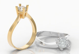 m1199017 Engagement Ring Gold Schmuck Silber druckbar Diamant Juwel Hochzeit Mode Rubin Saphir Nashorn Schönheit Smaragd Ringe 3d print model - Mito3D