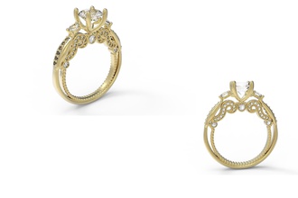 m1-ring 3d-drucken Schmuck ring gold gem Mode Damen Ringe 3d print model - Mito3D