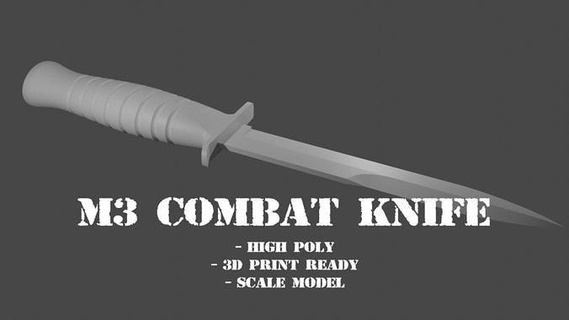 m3 combat knife prop military props printable highpoly weapon war army melee weapons metal ww2 game 3d print cosplay blade sharp antique science games toys 3d print model - Mito3D