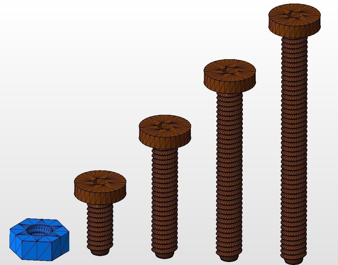 m3 viti noce collezione industria bullone attrezzo design aggiustare vite cacciavite fai hardware manutenzione meccanico industriale passatempo allen fissaggio parti riparazione 3D print model - Mito3D