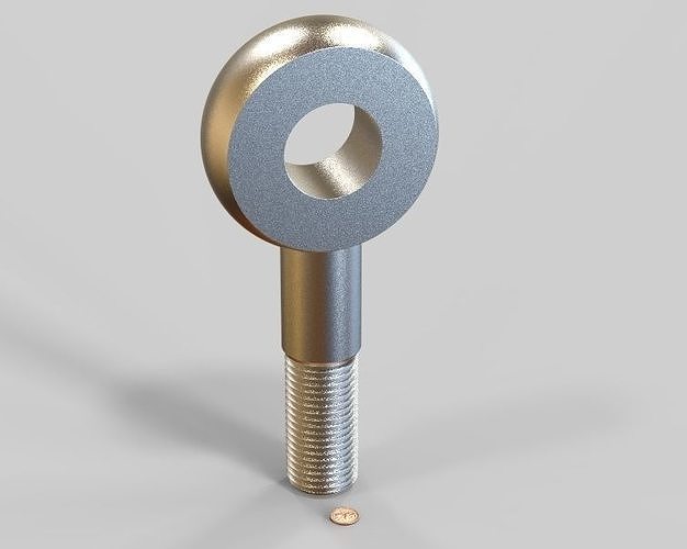 m48 eye bolt hanger metal locking acorn nuts flanged hex flang screw tool mechanical equipment parts hexagonal industrial hardware nut hobby diy ss 3D print model - Mito3D