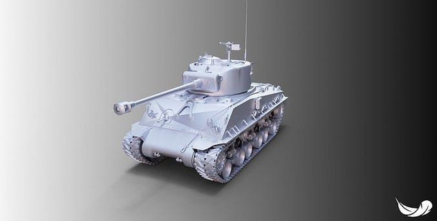 m4a3e8 sherman tanque 3d modelo fbx stl militares veículo exército arma fogo jogos brinquedos 3d print model - Mito3D