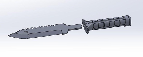 m9 estilo supervivencia cuchillo 3d impresión modelado pasatiempo bricolaje diy 3d print model - Mito3D