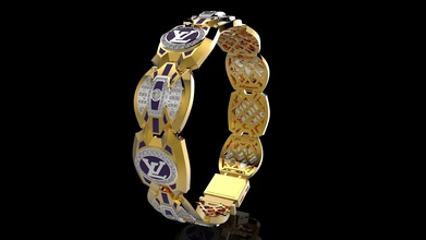 m bracelets n9 gold jewelry navigation template wealth design steel gem 3d print model - Mito3D