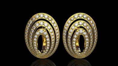 m Ohrringe n17 Schmuck gold Silber ring diamond bedruckbar ist Juwel engagement gem Hochzeit cad sterling 3d print model - Mito3D