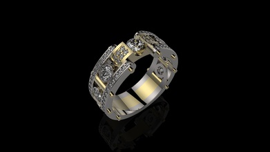 m hommes n8 bijoux or d'argent de l'anneau le diamant imprimable joyau l'engagement mariage gem la livre sterling anneau mode les anneaux 3d print model - Mito3D