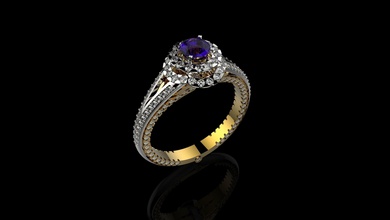 m anneaux n27 bijoux or d'argent de l'anneau le diamant imprimable joyau l'engagement mariage gem les 3d print model - Mito3D