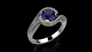 m anneaux n30 bijoux or d'argent de l'anneau le diamant imprimable joyau l'engagement gem mariage les 3d print model - Mito3D