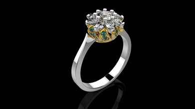 m rings n38 gold silver ring diamond printable jewel jewellery engagement gem wedding platinum sterling jewelry 3d print model - Mito3D