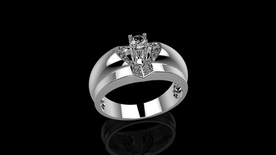 m rings n45 gold jewelry silver ring diamond printable jewel jewellery engagement wedding gem fashion 3d print model - Mito3D