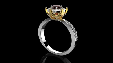 m rings n46 gold jewelry silver ring diamond printable jewel jewellery engagement wedding gem 3d print model - Mito3D