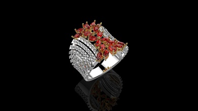 m anneaux n52 or bijoux d'argent de l'anneau le diamant imprimable joyau l'engagement mariage gem les 3d print model - Mito3D