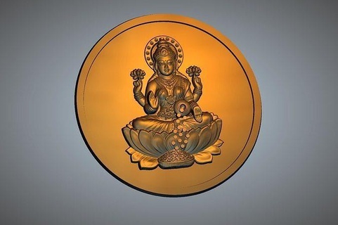 maa laxmi ji coin art design interior contemporary deco abstract statue sculpture modern decoration houseware geometric shape picture image gallery frame wall mirror easel furnishing coins badges 3d print model - Mito3D
