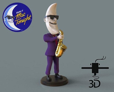 Mac stasera Luna macdonalds sax sassofono musica jazz pop divertente retrò concettuale chibi funko arte sculture 3d print model - Mito3D
