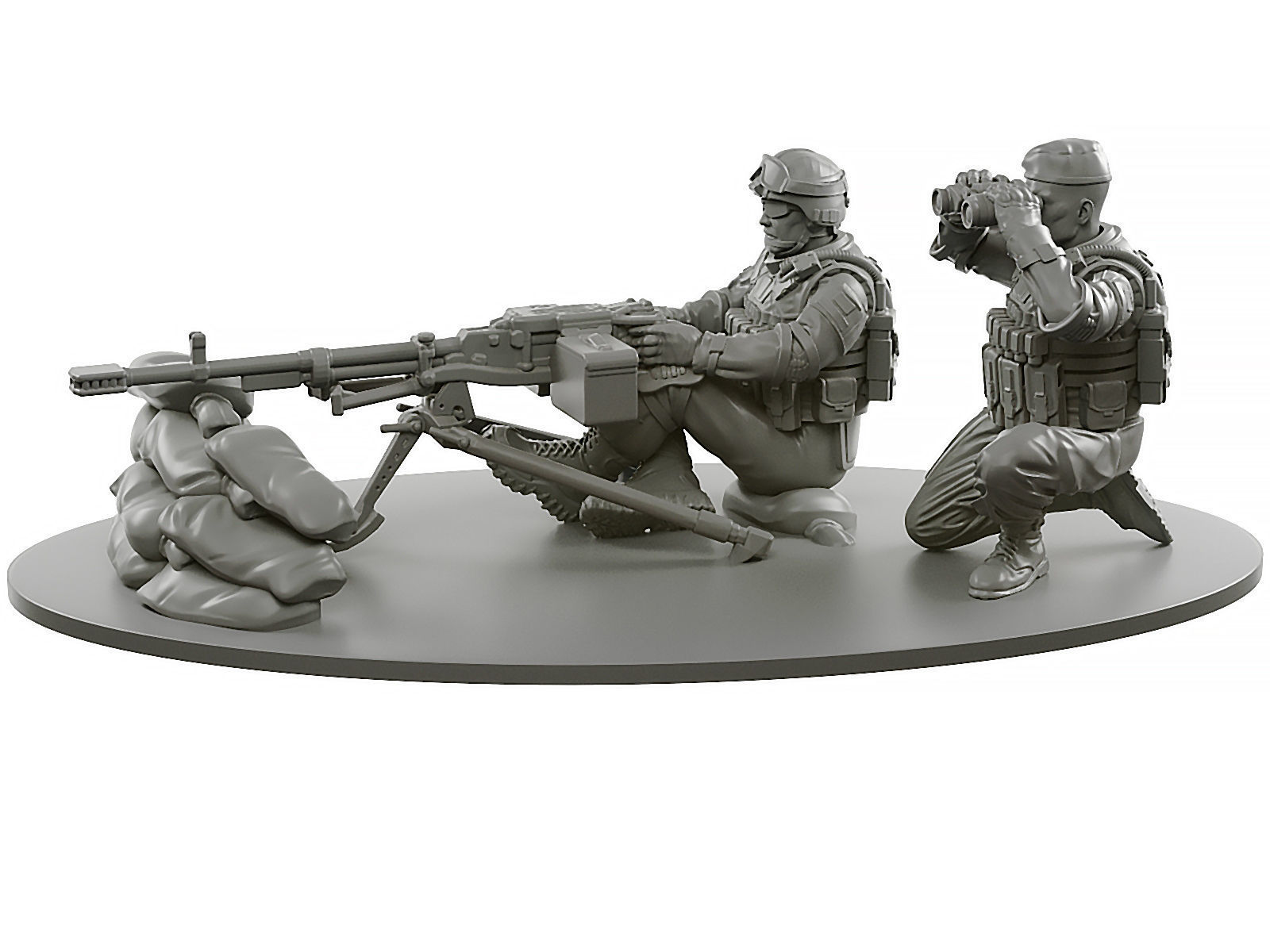 máquina pistola kord ejército militar guerra hombre figura cuerpo infantería guerrero soldado arma modelo escala miniatura juegos juguetes tablero 3D print model - Mito3D
