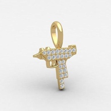 máquina pistola pendiente 3dm joya compromiso boda joyería diamante imprimible anillo oro enganchar moda libra esterlina blanco brillante solitario belleza anillos colgantes 3d print model - Mito3D