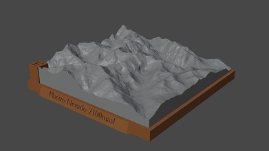 macizo nevado montaña paisaje volcán terreno ambiente naturaleza fotogrametría elevación dem ciencias 3d print model - Mito3D