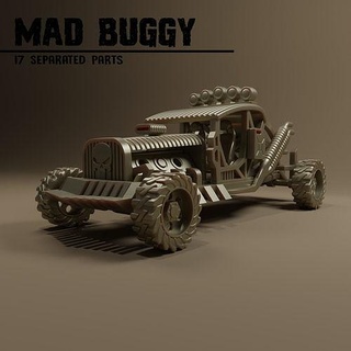 deli max buggy araba esnek yazdırılabilir dövüşçü ölüm yarış spor araç Sanat heykeller 3d print model - Mito3D