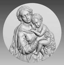 madonna baby jesus highly detailed 3d bas relief virgin mary saintmary saint god godmother art sculptures 3d print model - Mito3D