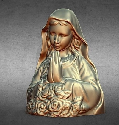 madonna blessed mother mary statue decoration art prayer sculpture moose scanned scans replicas 3d print model - Mito3D