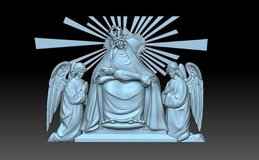 Virgen dei milagros religión Jesús cnc católico catolicismo luterano ortodoxia angeles Arte 3d print model - Mito3D