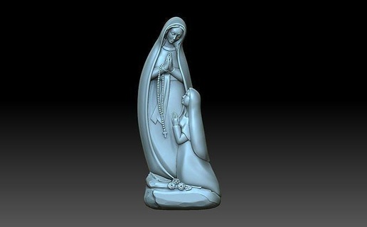 madonna di lourds catholic christ religiou object orthodox lutheran religion cnc woodcraving relief christianity mother art 3d print model - Mito3D