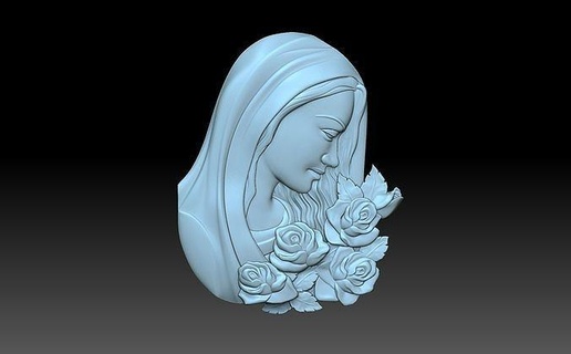 Madonna heykel Kadın güller din Hıristiyan Katolik Katoliklik lutheran İsa jesu Ortodoks anıt cnc bilgiç Sanat 3d print model - Mito3D