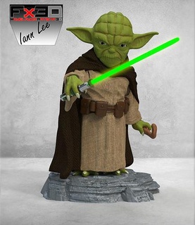 Maestro Jedi Yoda Star Kriege Geteilt con Aussparungen coleccionable adorno figura pelicula Saga Kind Lichtschwert Laser vader Kunst 3d print model - Mito3D