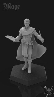 mage mini human male dd add rpg miniature coletible fantasy character magic miniatures wizard cage games toys board 3d print model - Mito3D