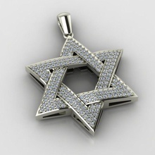 estomac david bijoux pendentif or diamants juif judaïque pendentifs 3d print model - Mito3D