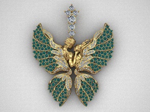 women necklace pendant luxury rhino matrix shayeste design printable diamond butterfly silver gold joyas zbrush print jewelry female skull pendants 3d print model - Mito3D