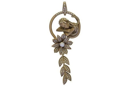 magerit or diamant pendentif fleur Collier bijoux femmes colliers 3d print model - Mito3D