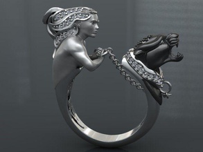 panter anel impressão modelo ouro prata diamante imprimível jóias jóia casamento esterlina shayeste projeto fêmea colar luxo rinoceronte 3d joalheria mulheres argolas 3d print model - Mito3D