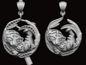 magerit tigre replica oro gioielleria pendente argento stampabile diamante squillare gemma gioiello cera arte natura platino prezioso carina sospensione ciondoli 3d print model - Mito3D