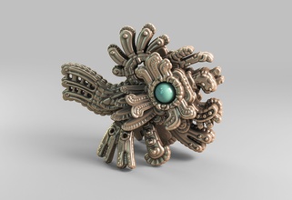 magic bird pendant hq jewelry aztec gold fashion mayas pendants 3d print model - Mito3D