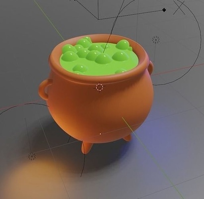magic cauldron magical game bubble boiler boiling green fantasy boil models science 3d print model - Mito3D