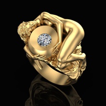 Magie Kristall Ring Schmuck Gold Silber Diamant druckbar Juwel Sterling Mode Schönheit Ringe 3d print model - Mito3D