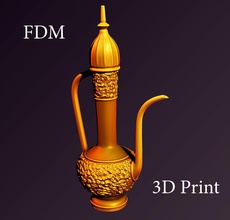 magie bouilloire 3d impression 3dprint ender3 fdm créalité highpoly zbrush théière arabe imprimable rendre maison décor sla résine photopolymère 3d print model - Mito3D