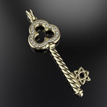 magic key 003 gioielli magia chiave oro argento gemma diamante d'oro ciondoli 3d print model - Mito3D