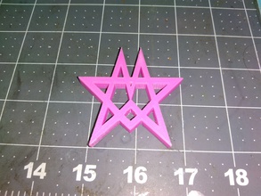 magic mitzogram art pentagram design magician unity duality life love luck charm sigil signs logos 3d print model - Mito3D